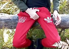 Outdoor jerk with big cock