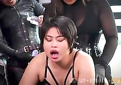 BDSM double vaginal penetration: , dominafire, astrodomina, and fuck machine