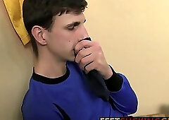 Horny Jesse loves to smell socks and suck toes while wanking