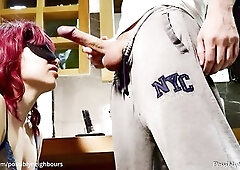 This babe Takes Strangers Large Knob In Her Throat Til Spunk flow and Shares Cum with Her Spouse