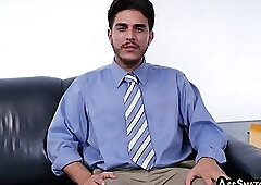 Boss hunk fucks his BJ employee in 3some on ping pong table