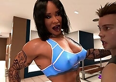 Hot latina with a monster cock gets down in a trans threesome