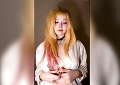 Large titties bounce as that babe teases herself ????