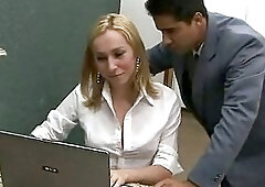Tranny Sabrina and Alex have hot office sex