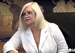 Pascal White pounds the doctor's big tits in her office - Aged Love