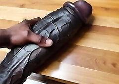 BLACK MAN MASSAGING HIS HUGE BLACK COCK  BBC WORSHIP