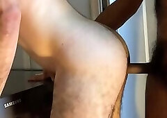 He hands me his hairy ass