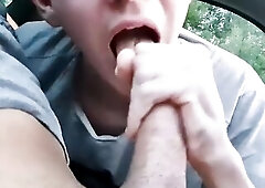 Blowing a Man in His Car Untill That guy Cums - Prettyboi2000x
