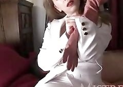 Femdom mistress T performs glove smothering to a slave BDSM