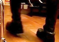 Jock cops piss and dominate naked man