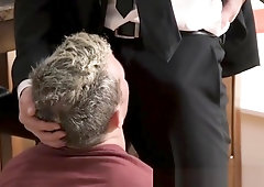 Dashing stepdad punishes twink by drilling his ass bare