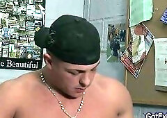 Straight guy jerking off to magazine