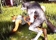 Ebony Werewolf bangs and creampie cute Yiff Foxy, sexy vagina lick- Wild Sin