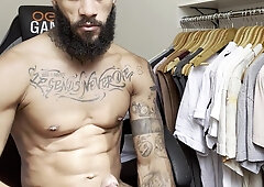 Molten tattoed mexican wank off big black cock