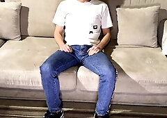 I Wank off my Pecker until Immense Shrieking Ejaculation and I let you to Witness it