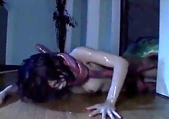 Sweet Asian babe drilled relentlessly by alien tentacles