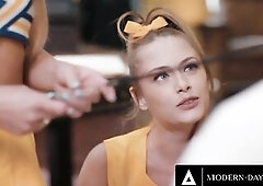 Teen Cheerleaders Cum Exchange Their Trainer's ENTIRE LOAD!