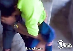 Afro hottie is often secretly screwing boys in an unfinished building, cuz it feels so wonderful