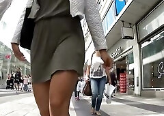 This sexy beauty was walking like a terminator and that babe didn't even notice her soft petticoat is like a flag on the wind. I've managed 