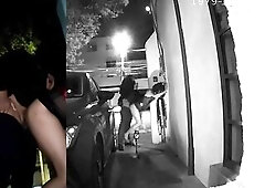 Sissy is made to expose herself to passing cars in order to let her suck ramrod and get banged outdoor