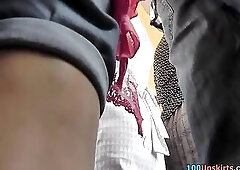As beautiful in a short time as there was a crowd of people on the bus the lad with camera managed secretly record the free up skirt view of bewitchin