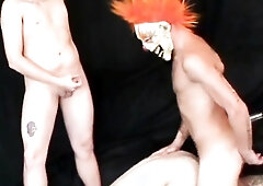 Horny emo twink drilled hard by two massive shaft alt jocks