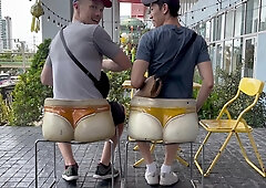 Ep 278. 2 studs jizm at the same time.