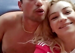 Cute Blonde TGirl Pleasing her Man