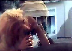 Black and white by the pool