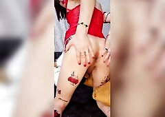 Red underware, on white soft butt get banged