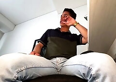 Fuck in jeans, gay domination slave, cum on jeans