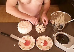 Cicci77 gathers a ton of cum to whip up a tasty nectar meringue cake