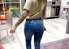 I BANG my fresh employee in the baths! RISKY PUBLIC SEX - Abella olsen