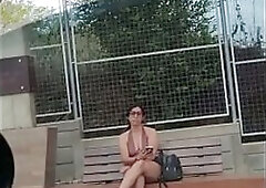 POV: A curvy Latin chick gives a oral sex inside a car in a public place.