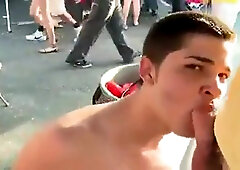 Pledge Sucks Dick At Public Tailgate BBQ Facial 3