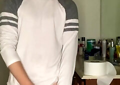 Steamy blondie teenie fellow plows himself with his fat faux-cock