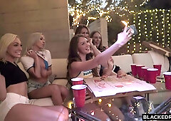 College girls Lily, Paige, Elena & Khloe film their own wild group session