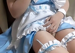 Sissified Maid uses a Hitachi for a Sensational Jerking Session and Orgasms