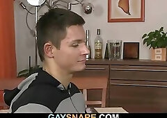 Blindfolded lad cheated and assfucked by a homo