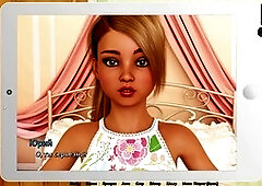Teen blond beach, diminutive, 3d animated