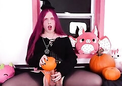 big beautiful woman Trans Pinky Screws a Pumpkin
