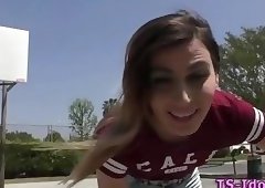 Ts babe interracial sucks