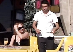 Outstanding hot golden-haired with large breasts picked up and slammed like a floozy.