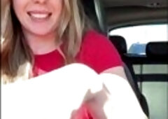 Taking my fresh peach toy throughout the drive thru!! Let's watch if I can order out of cumming 1st!