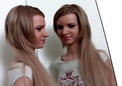 Hot Blonde Teen 18+ Masturbates In Front Of The Mirror