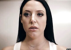 Angry insane spouse bangs his breasty wife hard from behind