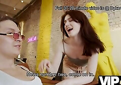 VIP4K. Sexy cuties surprise lascivious chap with a great lesbo show with hot groans