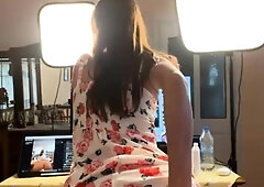 Blonde babe britney braces solo dildo masturbation