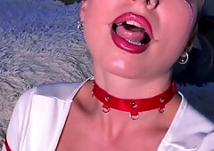 Hell's nurse celebrates Halloween alone. Andre Love solo.