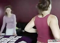 The loser of this undress memory game has to lie down and have sushi eaten off their completely exposed body.